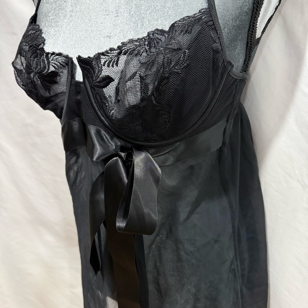 Like New Victoria's Secret Black Sheer Babydoll 36C - Picture 4 of 13